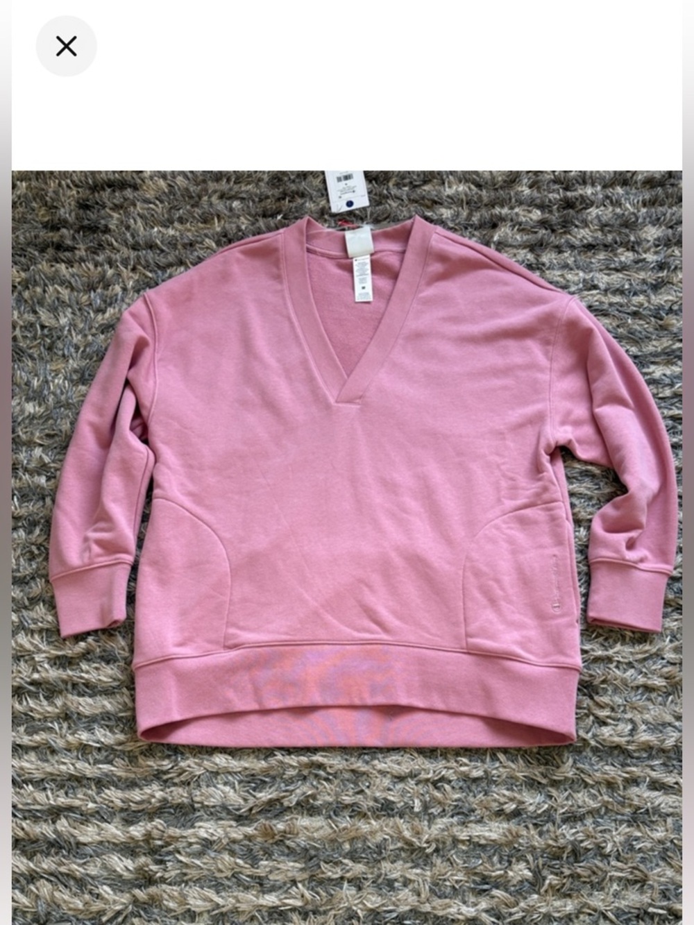 New! Champion Women’s V-Neck Sweatshirt - Dusty Pink Size M